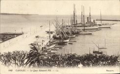 CPA Cannes Le Quai Edouard VII Bateaux