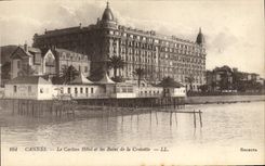 VINTAGE POSTCARD Cannes Carlton Hotel and Balns of the Small cross