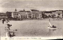 VINTAGE POSTCARD Cannes the Casino Seen of the Sea