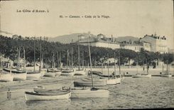 VINTAGE POSTCARD Cannes Corner of the Beach Boats