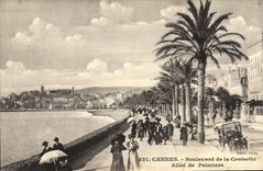 CPA Cannes Boulevard de la Croisette Allee de Palmiers