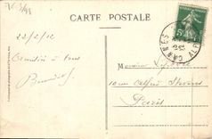 VINTAGE POSTCARD Cannes Boulevard of the Gone Small cross of Palm trees