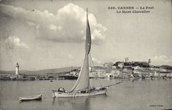 VINTAGE POSTCARD Cannes the Port the Mount Knight Boat