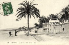 VINTAGE POSTCARD Cannes the Boulevard of the South
