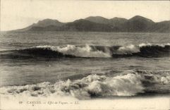 VINTAGE POSTCARD Cannes Eiffet of Waves