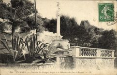 VINTAGE POSTCARD Cannes Fountain St Georges Erigee with the Memory of the Duke of Albany