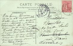 Mercado de Cannes de la POSTAL de la VENDIMIA con las flores