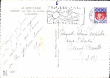 VINTAGE POSTCARD Cannes Port in Background the Small cross