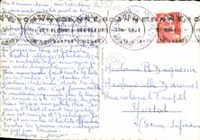 MODERN CARD Cannes Port in Background the Small cross