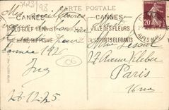 VINTAGE POSTCARD Cannes the Beach and Mountain as of Esterel Boat