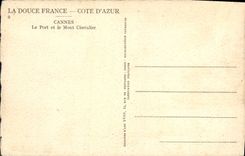 CPA Cannes Le Port et le Mont Chevalier Bateau