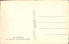 VINTAGE POSTCARD Cannes the Beach and Large Hotels