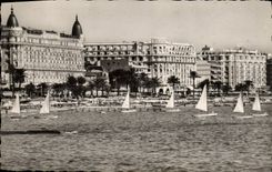 VINTAGE POSTCARD Cannes the Small cross Carlton Miramar and Martinez