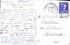 CPA Cannes Vue Generale Prise du Suquet