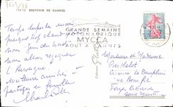 VINTAGE POSTCARD Cannes Souvenir