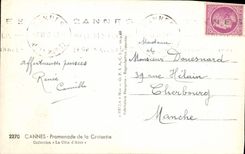 VINTAGE POSTCARD Cannes Walk of the Automobile Small cross