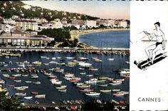 CPA Cannes Vue Generale Prise du Suquet Ski nautique 