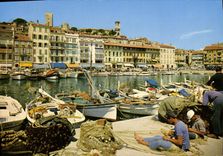 VINTAGE POSTCARD Cannes a Corner of the Port the Quay St Pierre E tle Suquet Boats