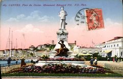 VINTAGE POSTCARD Cannes Places Casino Monument Edouard VII