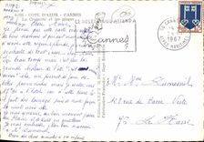 VINTAGE POSTCARD Cannes Dimensions Azure the small cross and the beaches