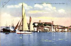 CPA Cannes Le Port et le Mont Chevalier