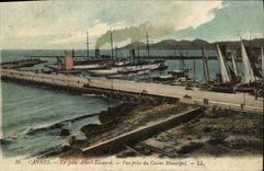 VINTAGE POSTCARD Cannes the pier Albert Edouard Boats