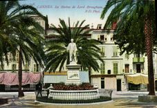 VINTAGE POSTCARD Cannes the Statue of Lord Brougham