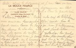 VINTAGE POSTCARD Cannes Sunset Boat