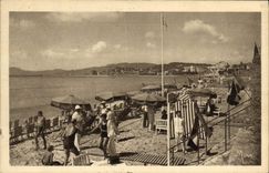 VINTAGE POSTCARD Cannes beach of Miramar the casino and the Mount Knight