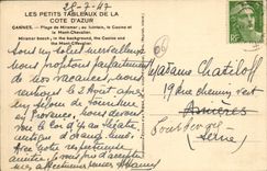 VINTAGE POSTCARD Cannes beach of Miramar the casino and the Mount Knight