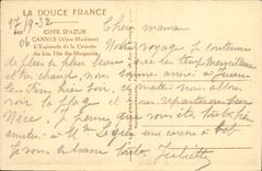 VINTAGE POSTCARD Cannes the Esplanade Of the Small cross