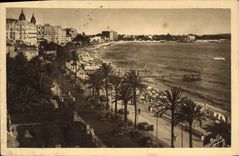 VINTAGE POSTCARD Cannes the Walk of the Small cross and large Hotels