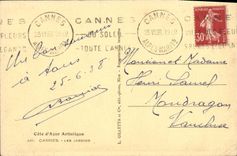 VINTAGE POSTCARD Cannes Gardens