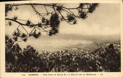 VINTAGE POSTCARD Cannes Seen on the City and the Gulf of Napoule