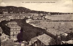 VINTAGE POSTCARD Cannes the Course and the Casino taken Mount Knight