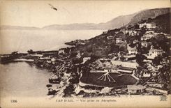 VINTAGE POSTCARD Cape d' Ail Seen from in the Airplane