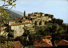 MODERN CARD Charming Gorbio Village in the arrear Mentonnais Country