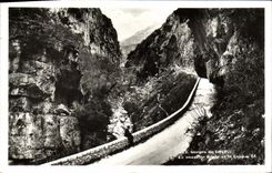 CPA Gorges du Loup La novuelle route et le loup