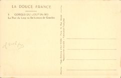 VINTAGE POSTCARD Falls of the Wolf the Bridge of the Wolf seen high of Gourdon