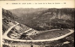 VINTAGE POSTCARD Falls of the Wolf Laces of the Road of Gourdon