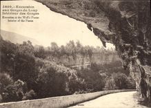 VINTAGE POSTCARD Excursion at the Falls of the Interior Wolf of the Falls