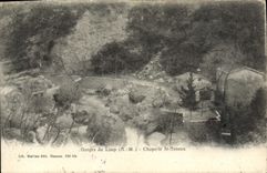 Catarata de la POSTAL de la VENDIMIA del St Arnoux de la cámara acorazada del lobo