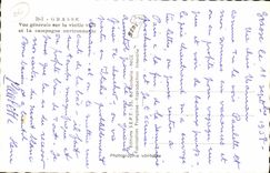 Opinión grasa de la POSTAL de la VENDIMIA sobre la ciudad vieja y el campo circundante