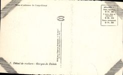 Detalle de la POSTAL de la VENDIMIA de la catarata de las rocas de Daluis