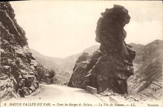 VINTAGE POSTCARD High Valley of the VAr In the Falls of Daluis the Head of Woman
