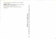 POSTAL MODERNA aldea de Eze el jardín exótico hacia el cabo Ferrat de la playa y Saint de Jean de Eze