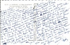 CPA La Garoupe La table d'orientaion Vue panoramique sur Antibes Au fond la chaine des Alpes