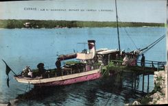 CPA Cannes lle St Honorat Depart du vapeur l'Esterel
