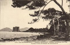 VINTAGE POSTCARD Ile Saint Honorat Abbaye of Lerins Points Eastern island Vieille tower and arrow of the monastery