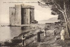 VINTAGE POSTCARD Island Honorat Saint Old Castle